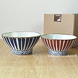 波佐見焼 利左エ門窯 茶碗 掛け分けボーダー ペアセット ギフトBOX付(夫婦碗 茶わん 飯碗) 波佐見焼 利左エ門窯 茶碗 掛け分けボーダー ペアセット ギフトBOX付(夫婦碗 茶わん 飯碗)